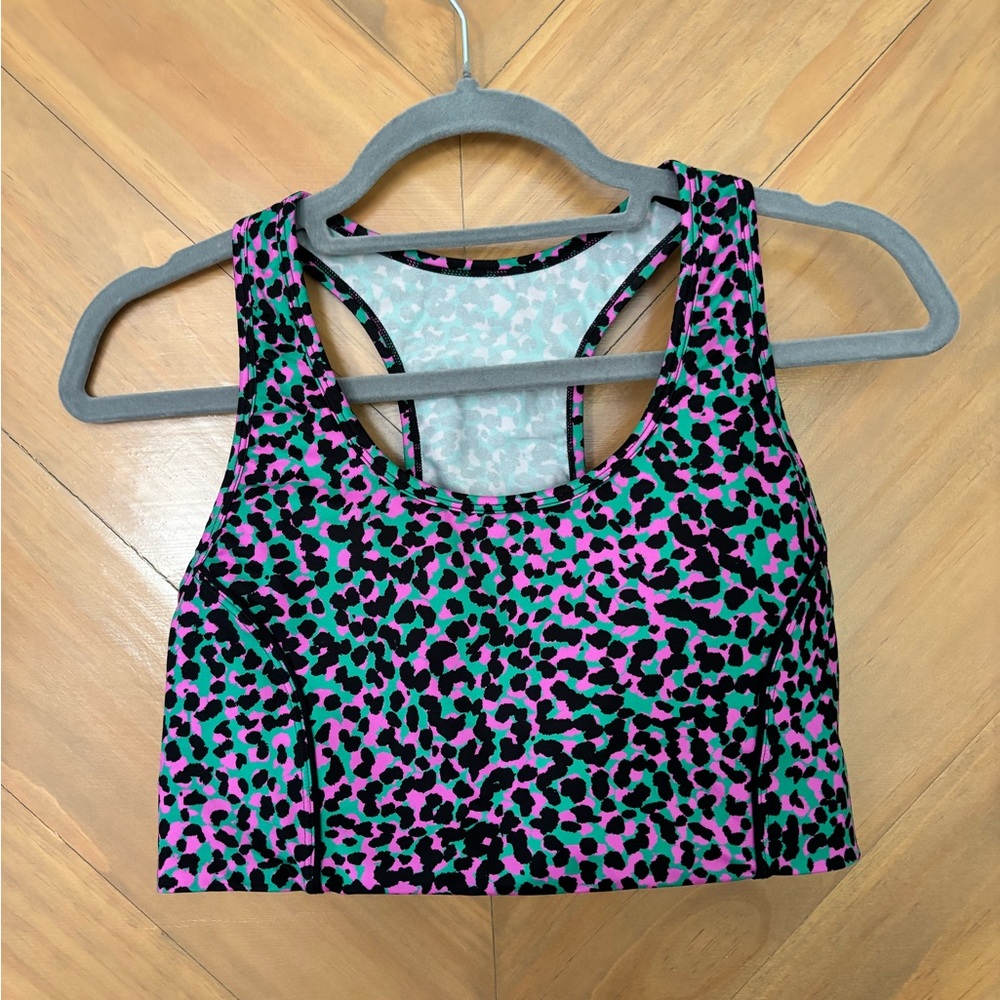 Fabletics Multicolor Leopard Print Sports Bra